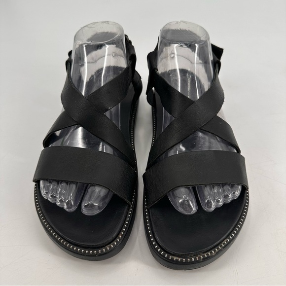 SOREL Roaming Sandal Strappy Gladiator Chuky Sole Black Leather Women's 9 - Picture 2 of 6